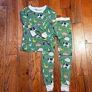 Little Sleepies • Farm Animals Green Long Sleeve Pajama Set - Kids 5/6